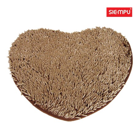 Heart Microfiber Chenille Long Coral Mat (XQH-D017)